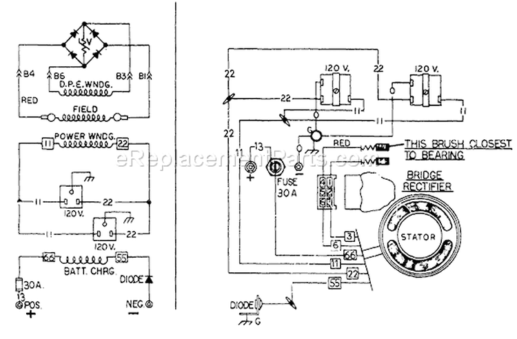 Page C Diagram and Parts List for 8761-0  Briggs and Stratton Generator